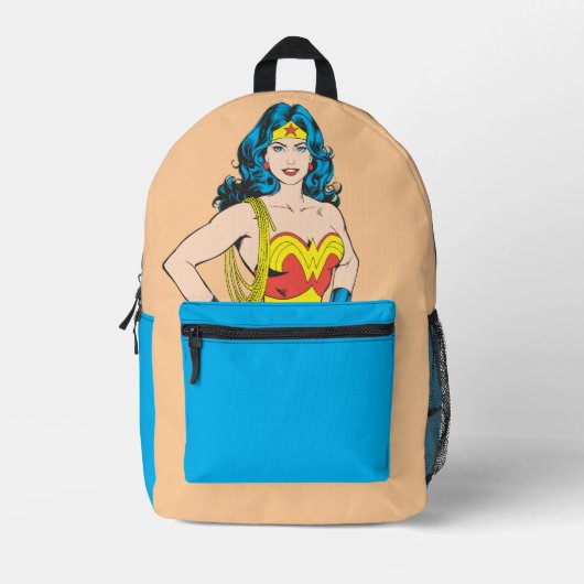 Wonder Woman | Vintage Pose mit Lasso Bedruckter Rucksack (Vorderseite)