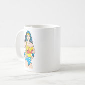Wonder Woman | Vintage Pose mit Lasso Kaffeetasse (Vorderseite Links)