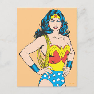 Wonder Woman   Vintage Pose mit Lasso Postkarte
