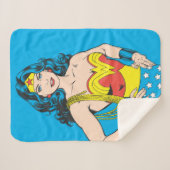 Wonder Woman | Vintage Pose mit Lasso Sherpadecke (Vorderseite (Horizontal))