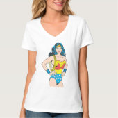 Wonder Woman | Vintage Pose mit Lasso T-Shirt (Vorderseite)