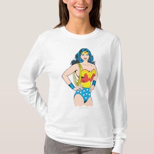 Wonder Woman | Vintage Pose mit Lasso T-Shirt (Vorderseite)