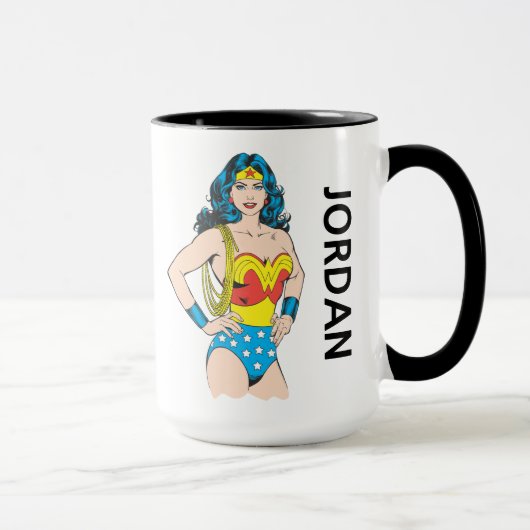 Wonder Woman | VINTAGE POSE | Name hinzufügen Tasse (Rechts)