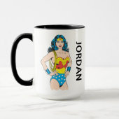 Wonder Woman | VINTAGE POSE | Name hinzufügen Tasse (Links)