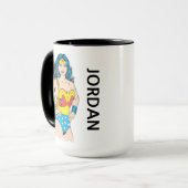 Wonder Woman | VINTAGE POSE | Name hinzufügen Tasse (Vorderseite Links)