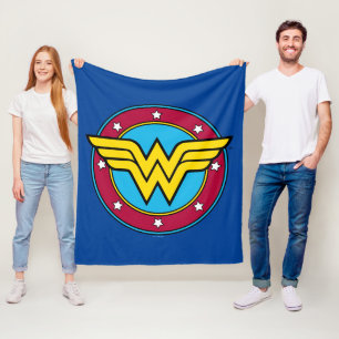 Wonder Woman Vintages Circle & Stars Logo Fleecedecke