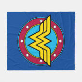Wonder Woman | Vintages Circle & Stars Logo Fleecedecke (Vorderseite (Horizontal))