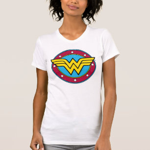 Wonder Woman  Vintages Circle & Stars Logo T-Shirt