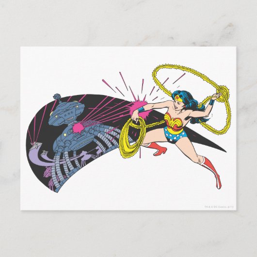 Wonder Woman vs Robot Postkarte (Vorderseite)