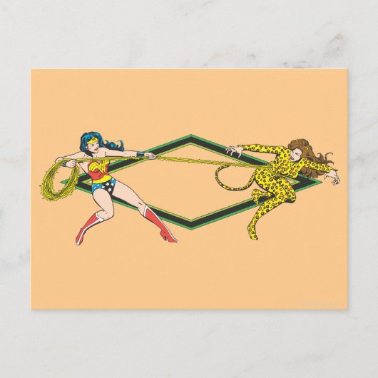 Wonder Woman vs The Cheetah Postkarte (Vorderseite)