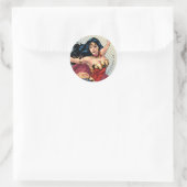 Wonder Woman Wear Cape Runder Aufkleber (Tasche)
