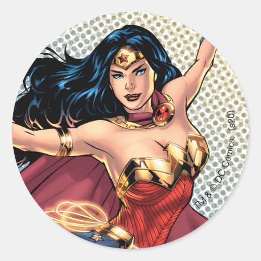Wonder Woman Wear Cape Runder Aufkleber (Vorderseite)