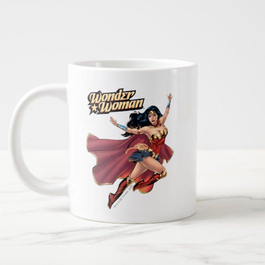Wonder Woman Wearing Cape Jumbo-Tasse (Links)