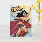 Wonder Woman Wearing Cape Karte (Gelbe Blume)