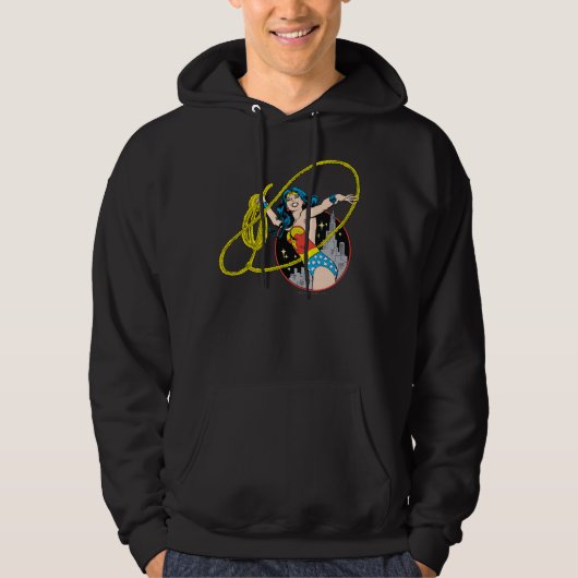 Wonder Woman with City Background Hoodie (Vorderseite)