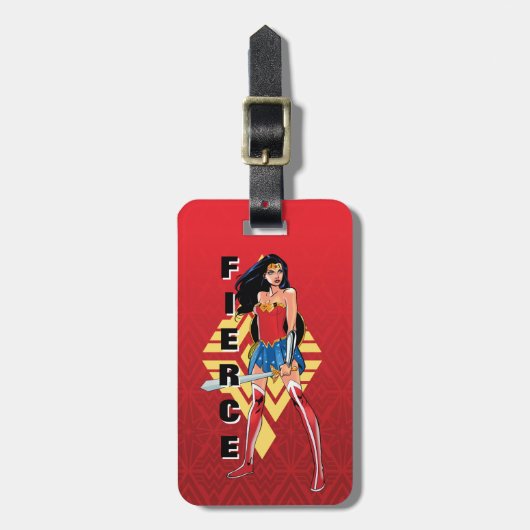 Wonder Woman with Sword - Fierce Gepäckanhänger (Vorderseite vertikal)