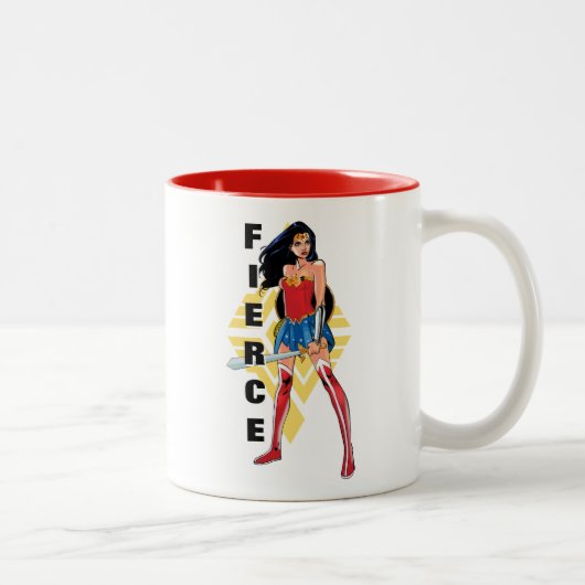 Wonder Woman with Sword - Fierce Zweifarbige Tasse (Rechts)