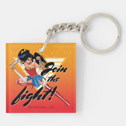 Wonder Woman With Sword - Join The Fight Schlüsselanhänger (Rückseite)