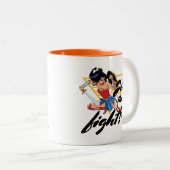 Wonder Woman with Sword - Join the Fight Zweifarbige Tasse (VorderseiteRechts)