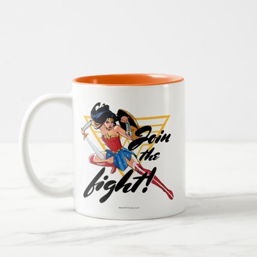 Wonder Woman with Sword - Join the Fight Zweifarbige Tasse (Links)