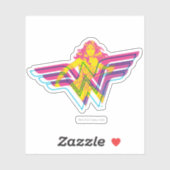 Wonder Woman Yellow Pink Comic Art Logo Aufkleber (Blatt)