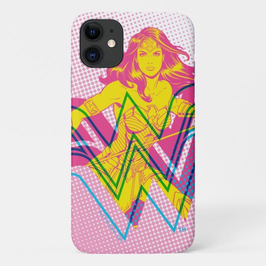 Wonder Woman Yellow Pink Comic Art Logo Case-Mate iPhone Hülle (Rückseite)