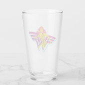 Wonder Woman Yellow Pink Comic Art Logo Glas (Rückseite)