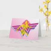 Wonder Woman Yellow Pink Comic Art Logo Karte (Gelbe Blume)