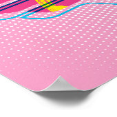 Wonder Woman Yellow Pink Comic Art Logo Poster (Ecke)