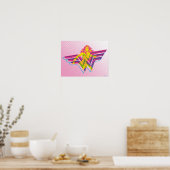 Wonder Woman Yellow Pink Comic Art Logo Poster (Küche)