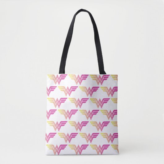 Wonder Woman Yellow Pink Halbftone Gradient Logo Tasche (Vorderseite)