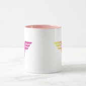 Wonder Woman Yellow Pink Halbftone Gradient Logo Tasse (Zentrum)