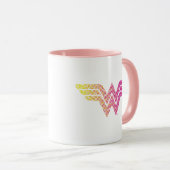 Wonder Woman Yellow Pink Halbftone Gradient Logo Tasse (VorderseiteRechts)