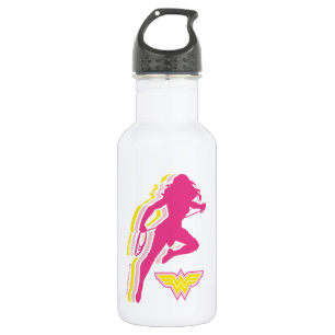 Wonder Woman Yellow Pink Layered Silhouette Edelstahlflasche