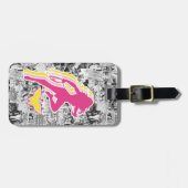 Wonder Woman Yellow-Pink Layered Silhouette Gepäckanhänger (Vorderseite horizontal)