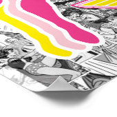 Wonder Woman Yellow-Pink Layered Silhouette Poster (Ecke)