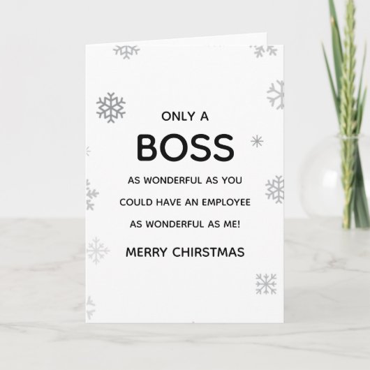 Wonderful Boss/Manager Christmas Karte (Vorderseite)