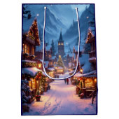 Wonderful Christmas market in a Mountain village Mittlere Geschenktüte (Rückseite)