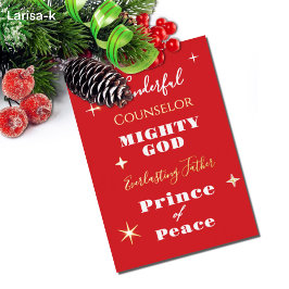 Wonderful Counselor Names of Jesus Christmas Folien Feiertagskarte