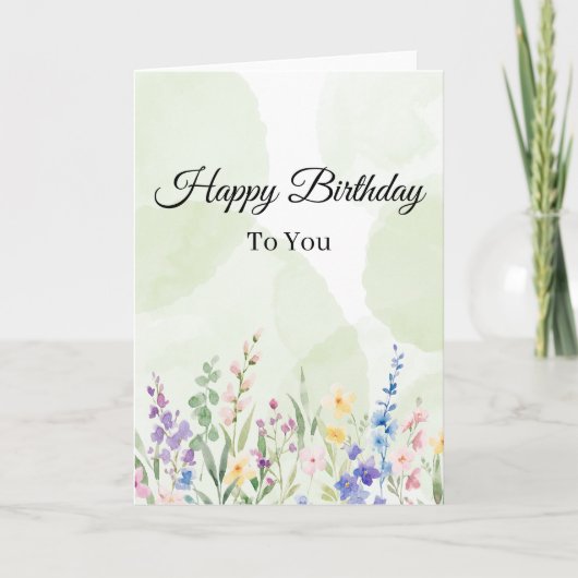  Wonderful Floral Birthday Card Karte (Vorderseite)