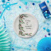 "Wonderful Holiday" Wish Green Garland Grenze Pappteller (Party)