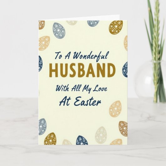 Wonderful Husband Easter Card Karte (Vorderseite)