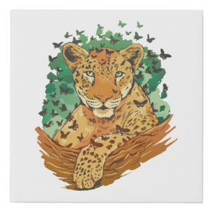 wonderful leopard design with a grandiose charism künstlicher leinwanddruck