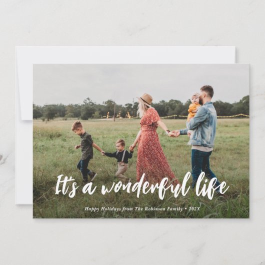 wonderful life merry christmas holiday card feiertagskarte (Vorderseite)