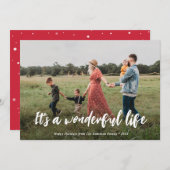 wonderful life merry christmas holiday card feiertagskarte (Vorne/Hinten)