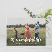 wonderful life merry christmas holiday card feiertagskarte (Stehend Vorderseite)
