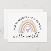 WONDERFUL LIFE positive Bestätigung Regenbogen Postkarte (Vorne/Hinten)