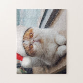 Wonderful persian cat with Santa Claus hat Puzzle (Vertikal)