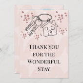 Wonderful Stay at Beach House Custom Host Card Dankeskarte (Vorne/Hinten)