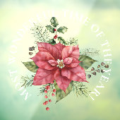 Wonderful Time, Christmas Pointsettia Fensteraufkleber (Blatt 3)